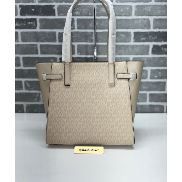 Michael Kors tote bag carmen large leather tote purse light sand - Picture 5 of 11
